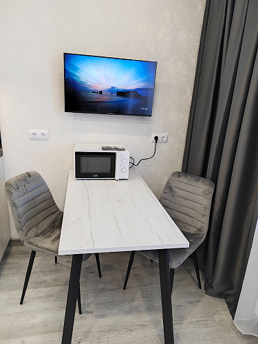 Деревянный стол Барон О 200 х 90 белая пленка шагрень / черный фото покупателя 3