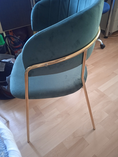 Стул на металлокаркасе Kamelia 1 dark blue / gold фото покупателя 5