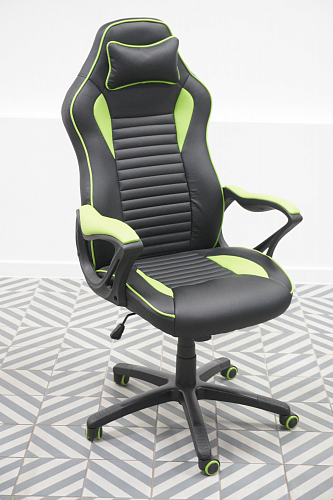 Компьютерное кресло Leon черное / зеленое из шоурума 2