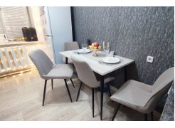 Стул на металлокаркасе Вейв светло-серый (hl 63) / 10К черный каркас фото покупателя 301