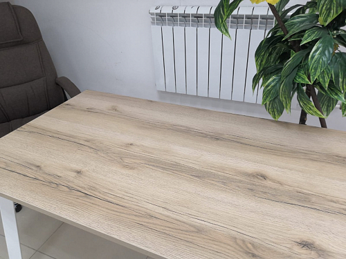 Стеклянный стол Фостер 120(160)х120х76 белый мрамор / черный фото покупателя 51