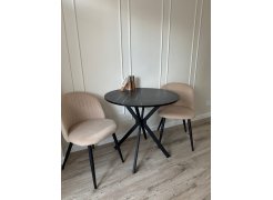 Стул на металлокаркасе Gabi 1 бежевый / черный с серебряными наконечниками фото покупателя 363