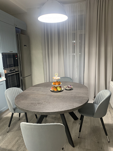 Стул на металлокаркасе Gabi 1 light blue / black / gold фото покупателя 1