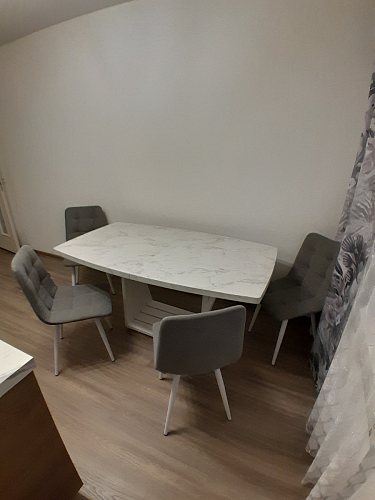 Стол на тумбе Эудес дуб галифакс табак / черный фото покупателя 9