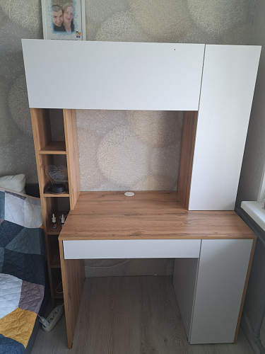 Письменный стол Комфорт 12.71 дуб золотой craft / белая аляска  - Уцененный экземпляр фото покупателя 158