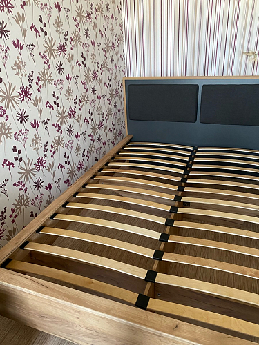 Двуспальная кровать Клауд 160х200 парящая дуб крафт золотой / антрацит фото покупателя 252