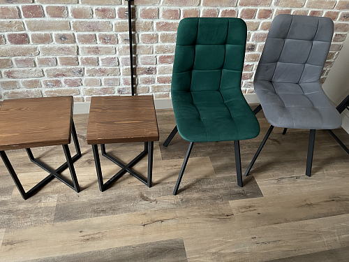 Стул на металлокаркасе Чилли К темно-серый (velutto 32) / черный фото покупателя 675