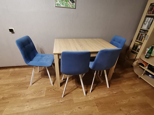 Стул на металлокаркасе Чилли К светло-серый велюр / черный каркас фото покупателя 1224