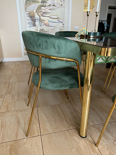 Стул на металлокаркасе Kamelia бежевый / золотой фото покупателя 85