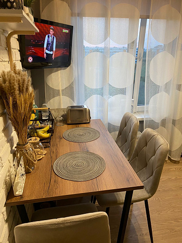 Деревянный стол Лота Лофт 120х75 белый матовый / дуб крафт золотой фото покупателя 427