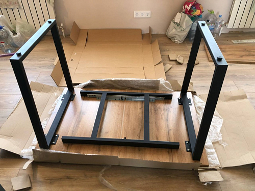 Стол Лота Лофт 120 32 мм бетон / черный матовый фото покупателя 418