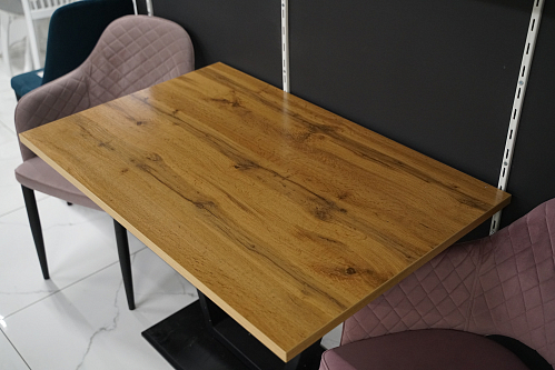 Стол на тумбе Мичиган Лофт 110х70 25 мм дуб вотан / черный матовый из шоурума 3