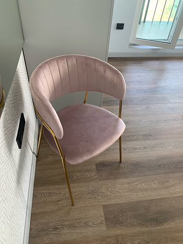 Стул на металлокаркасе Kamelia светло-фиолетовый / золотой фото покупателя 86