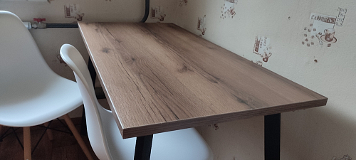 Стол Тринити Лофт 120 32 мм бетон / черный матовый фото покупателя 369