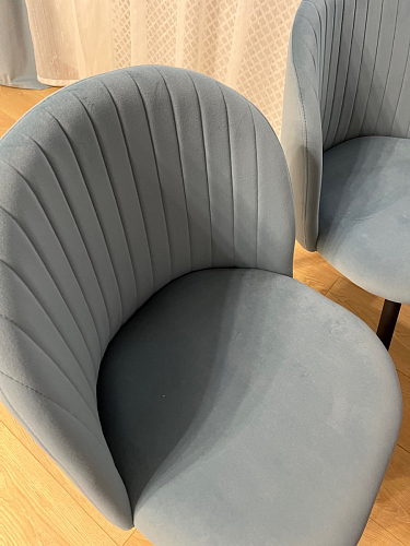 Стул на металлокаркасе Gabi 1 light blue / black / gold фото покупателя 127