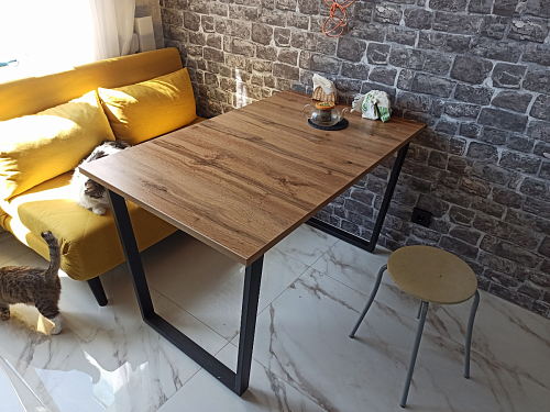 Деревянный стол Лота Лофт 120x75 дуб крафт табачный / черный матовый фото покупателя 252