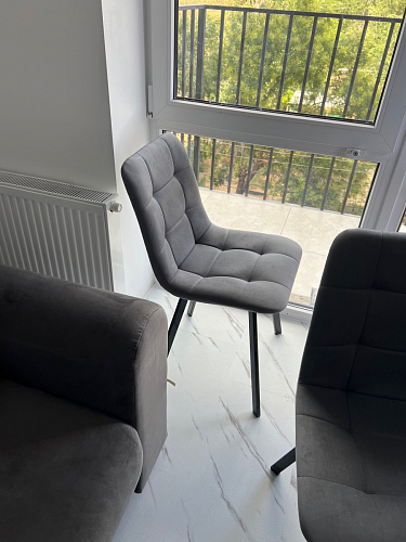 Стул на металлокаркасе Чилли К темно-серый (velutto 32) / черный фото покупателя 369