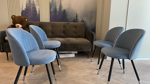 Стул на металлокаркасе Gabi dark beige / black / silver фото покупателя 70