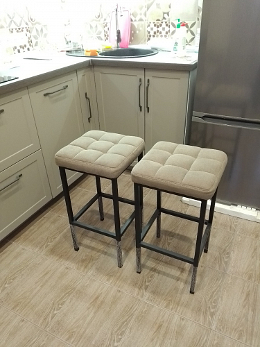 Барный стул Лофт ткань канди грей / черный матовый фото покупателя 133