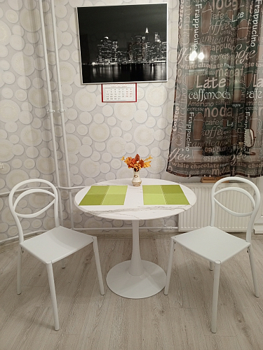 Стол Тулип 80х73 мрамор черный / белый фото покупателя 101