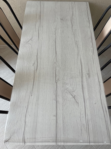 Деревянный стол Барон О 160 х 90 белая пленка шагрень / черный фото покупателя 36