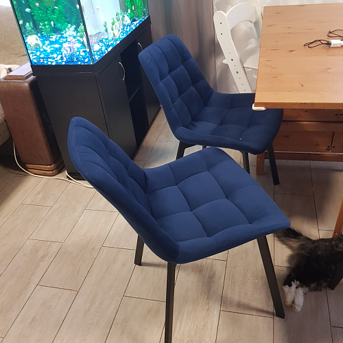 Стул на металлокаркасе Челси морская волна / черный фото покупателя 197