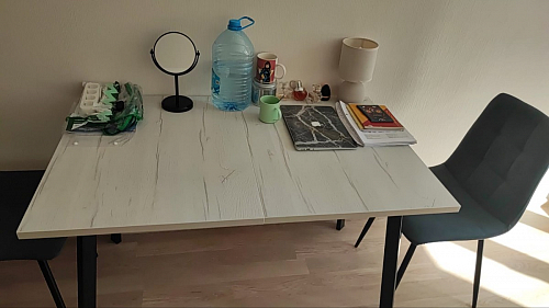 Стол раскладной Колон Лофт 120 32 мм дуб галифакс табако / черный матовый фото покупателя 80