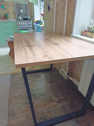 Стол Лота Лофт 120 25 мм дуб делано темный / черный матовый фото покупателя 918