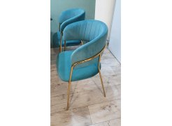 Стул на металлокаркасе Kamelia зеленый / золото фото покупателя 80