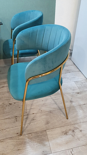 Стул на металлокаркасе Kamelia green / gold фото покупателя 80