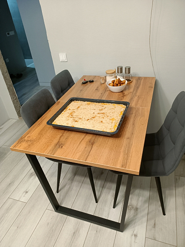 Деревянный стол Лота Лофт 140х80 дуб крафт табачный / черный матовый фото покупателя 712