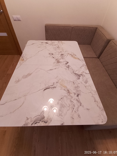 Стол на тумбе Бугун белый / золото фото покупателя 54