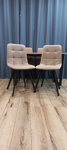 Стул на металлокаркасе Чилли К светло-серый велюр / черный каркас фото покупателя 1116