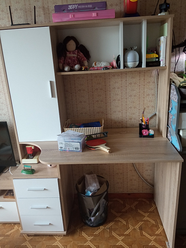 Компьютерный стол КСТ-16 левый дуб сонома / белый фото покупателя 51