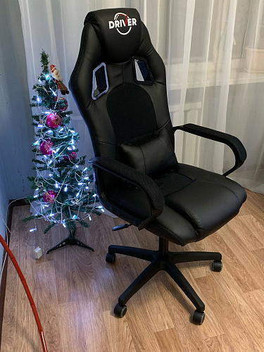 Компьютерное кресло Driver/Драйвер кожзам черный / серый фото покупателя 152