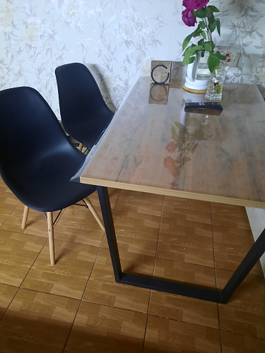 Деревянный стол Лота Лофт 140х80 черный матовый / бетон светлый фото покупателя 96