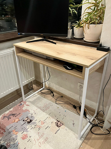 Письменный стол Лео Лофт черный матовый / дуб делано темный фото покупателя 16