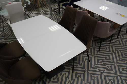 Стол на тумбе Фернан белый / орех кантри из шоурума 3