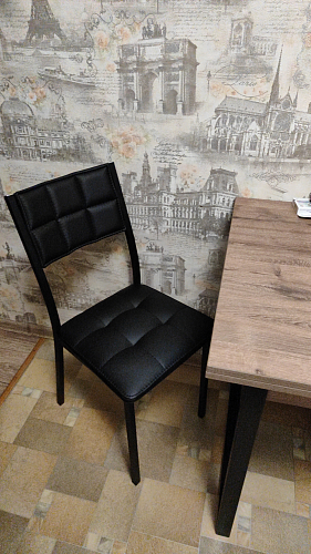 Стул на металлокаркасе Бекал 01 черный / графит фото покупателя 1