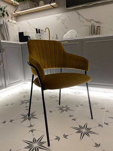 Стул на металлокаркасе Инклес темно-зеленый / черный глянец фото покупателя 19