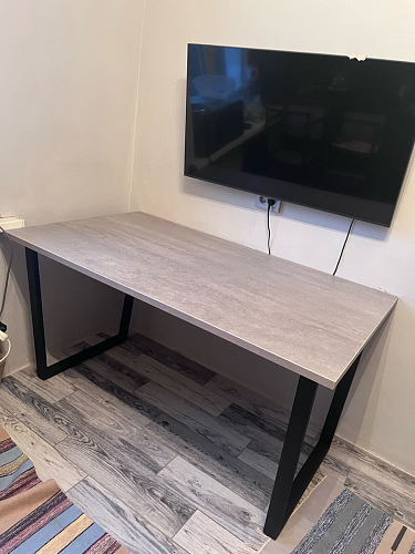 Деревянный стол Лота Лофт 140х80 черный матовый / бетон светлый фото покупателя 681