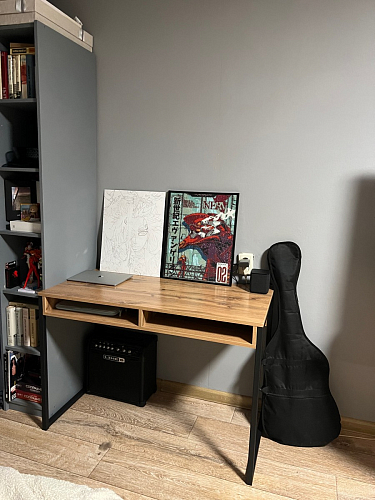 Письменный стол Леон Лофт бетон / черный матовый фото покупателя 64