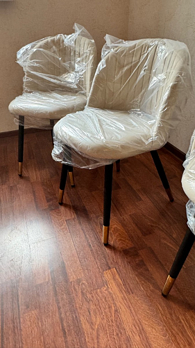 Стул на металлокаркасе Gabi dark beige / black / silver фото покупателя 367