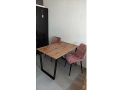 Деревянный стол Лота Лофт 120(160)х75 черный матовый / бетон светлый фото покупателя 551