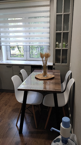 Стол Тринити Лофт 120 32 мм бетон / черный матовый фото покупателя 126