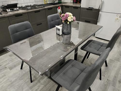 Стул на металлокаркасе Чилли синяя ткань / белый фото покупателя 1393