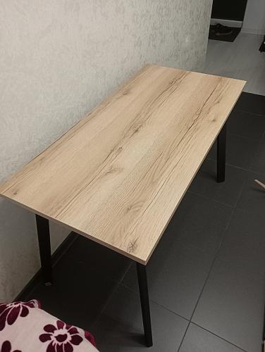 Стол Тринити Лофт 120 32 мм бетон / черный матовый фото покупателя 9