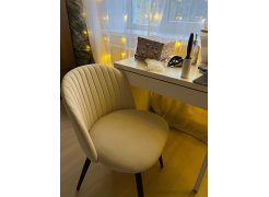 Стул на металлокаркасе Gabi 1 бежевый / черный с серебряными наконечниками фото покупателя 120