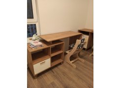 Письменный стол Эго Ст-2 на ножках дуб крафт золотой / камень темный фото покупателя 5