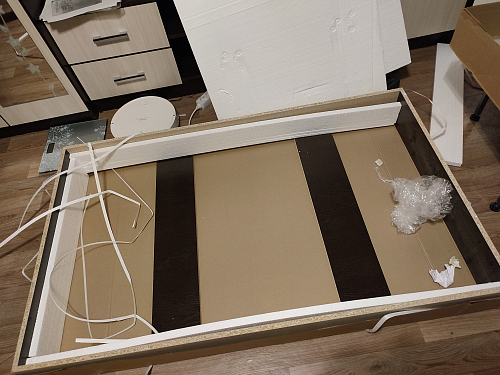 Стеклянный стол Давос белый / венге фото покупателя 4